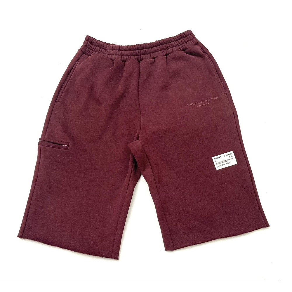 Comfrt x A.W. Affirmation Collection Vol. 9 Fleece Shorts Medium Burgundy 12"